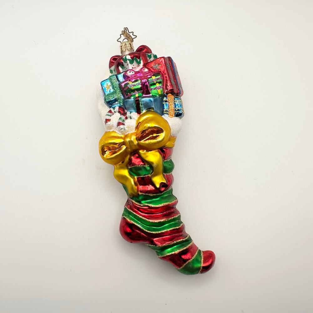 Christopher Radko Loopy Longstocking Glass Holiday Christmas Ornament 2025